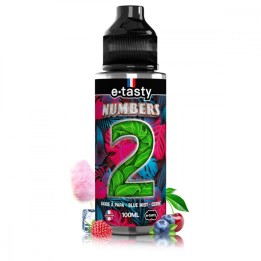E-liquide 2 Numbers 100ml - Framboise - Myrtille - Cerise - Barbe à papa - Fraîcheur - 40/60 PG/VG - 0mg